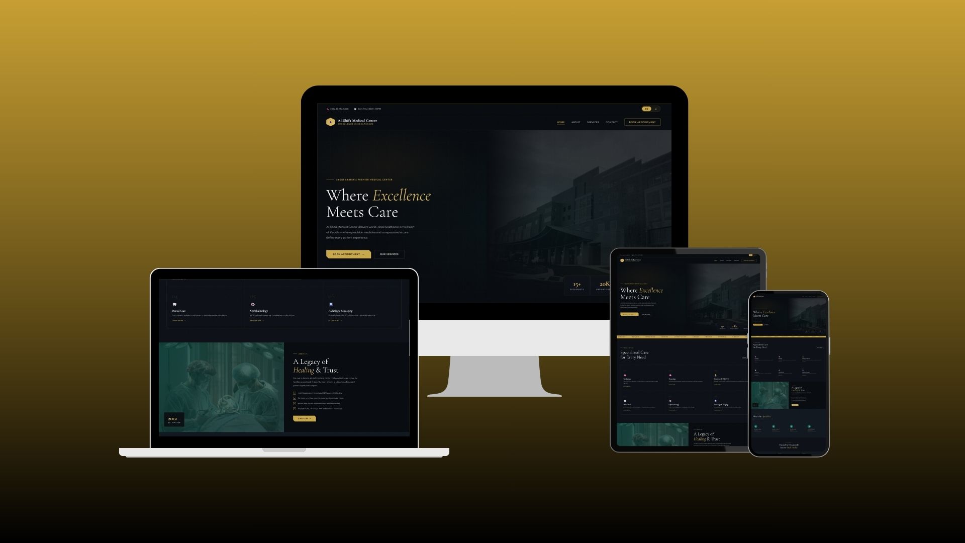 Al-Shifa Medical Center — medical center website by Safe Hands Digital