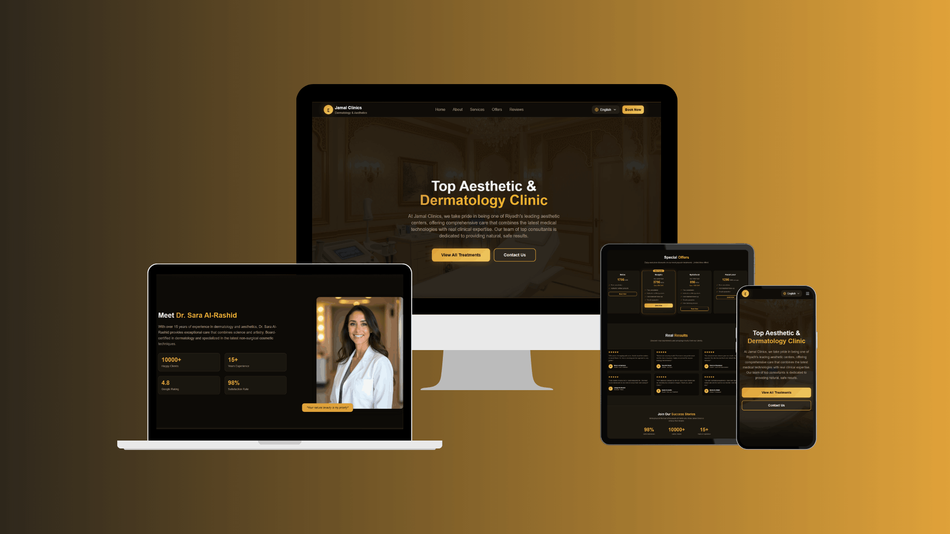 Jamal Clinic — beauty clinic website by Safe Hands Digital