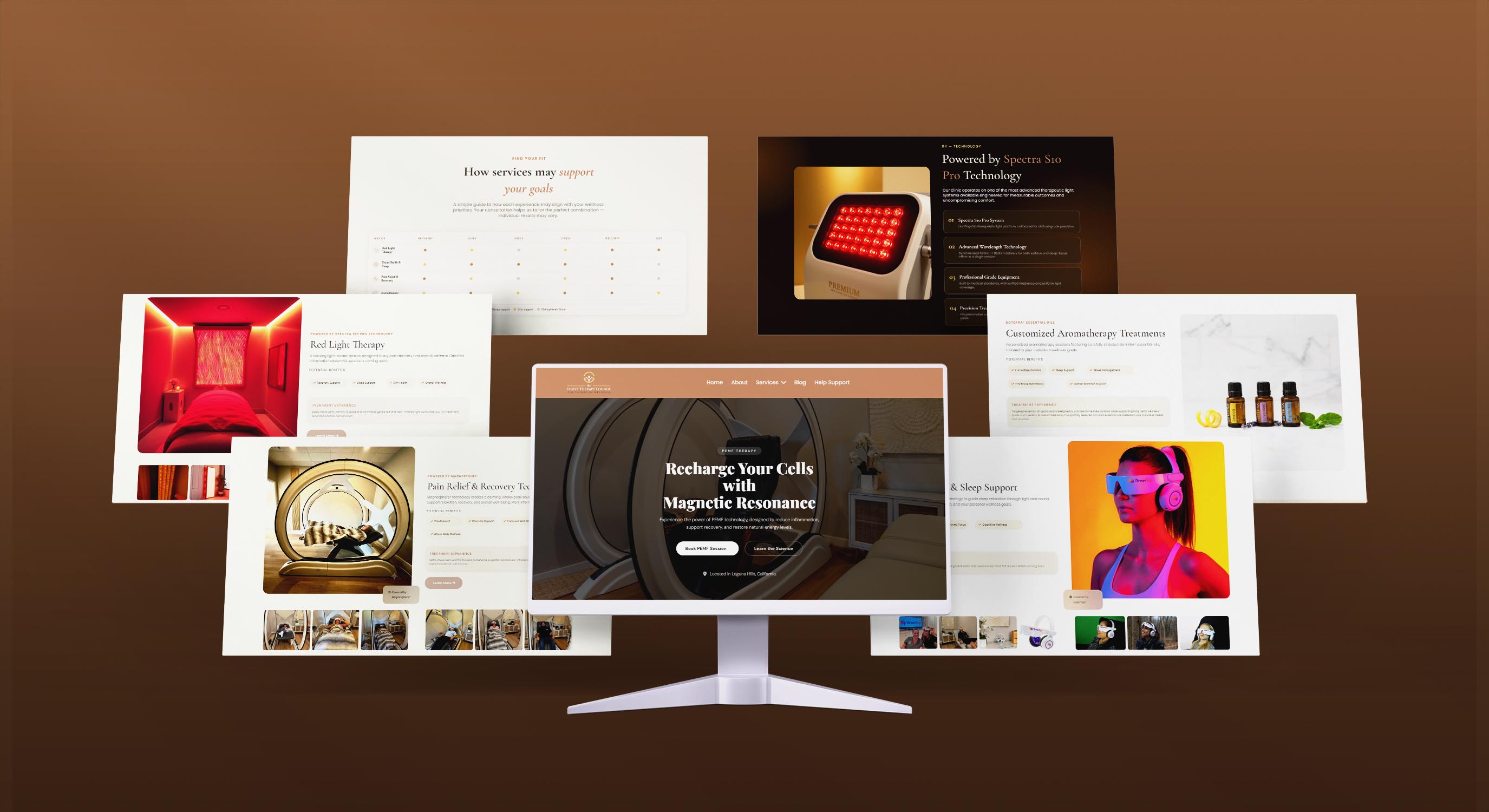 The Light Therapy Lounge — wellness website by Safe Hands Digital